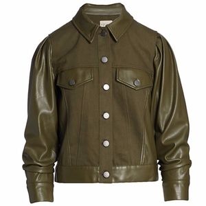 Alice + Olivia Renee Vegan Leather Jacket